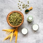 pumpkin seed milk and ingredients