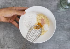 chickpea socca ingredients ready to mix together