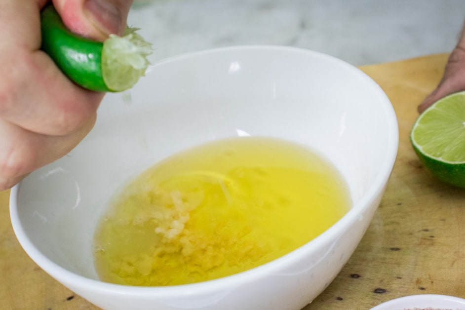 adding lime juice to vinaigrette