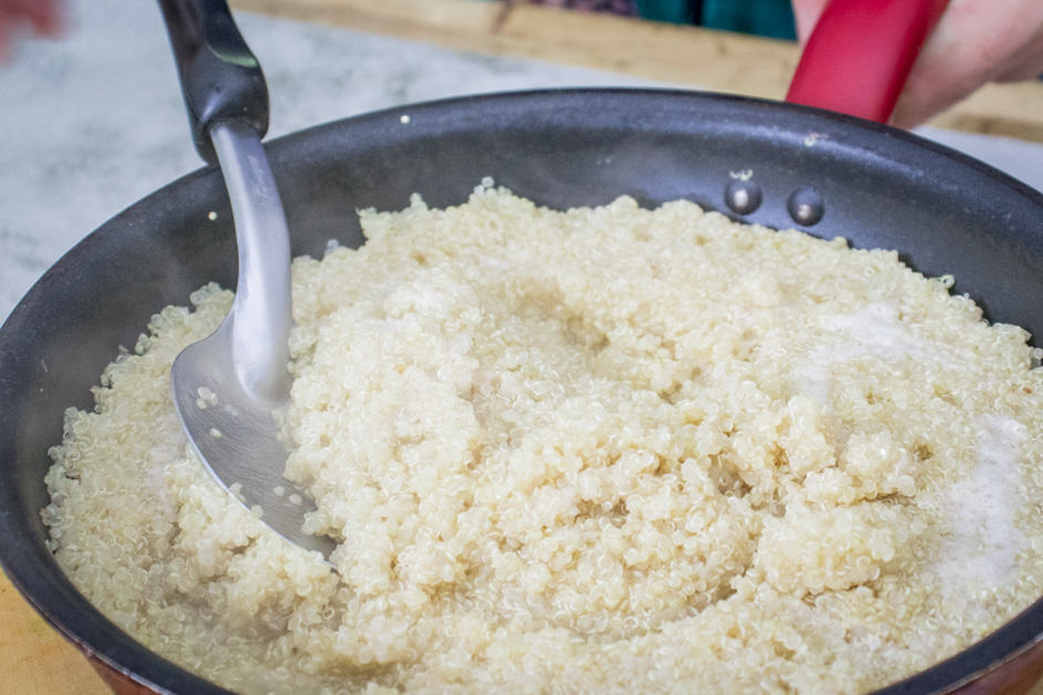 quinoa after been cooking for 15 minutes