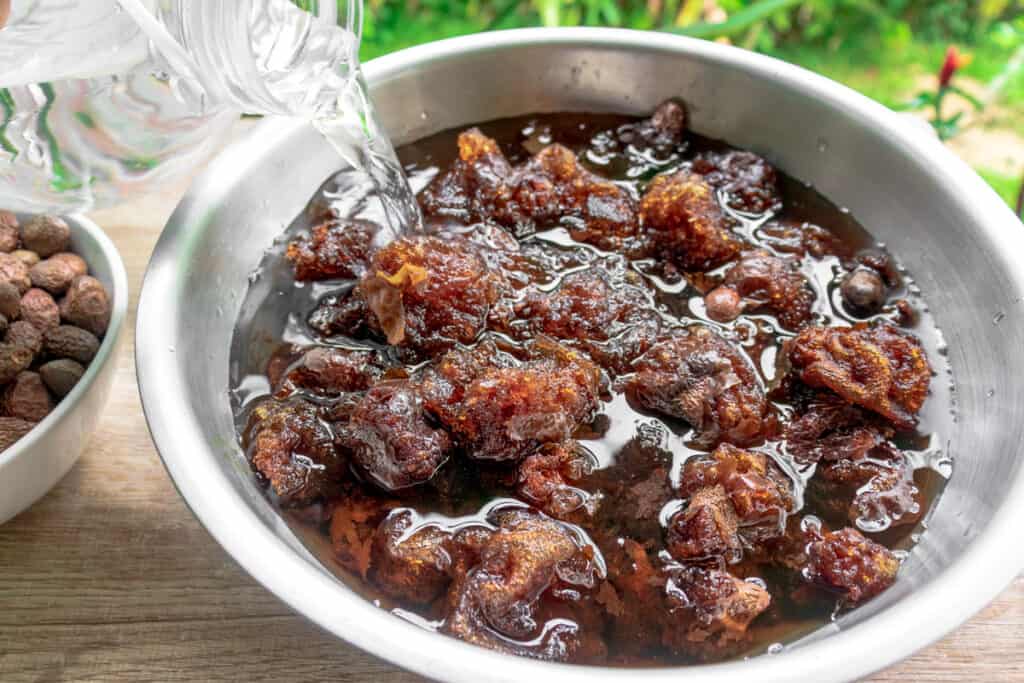 soaking-malva-nuts-for-making-a-juice